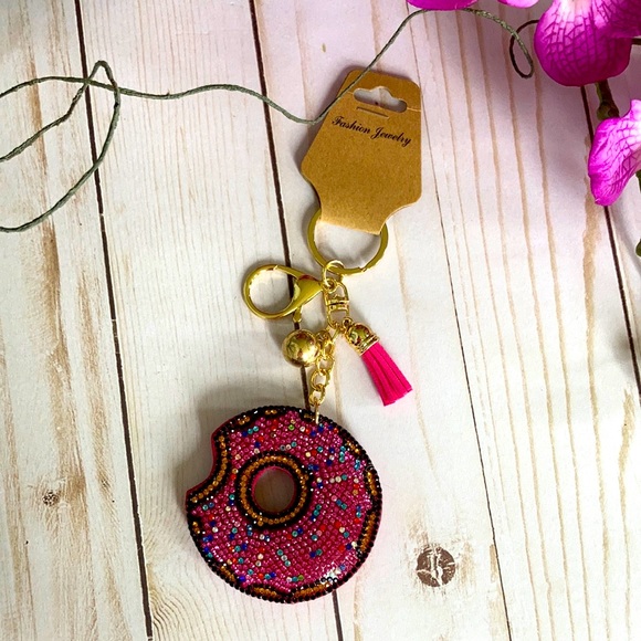 Rhinestone Donut Keychain - Picture 1 of 5